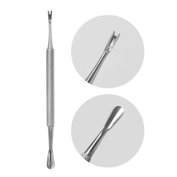 Professionele nail care manicure gereedschappen functie van de cuticula pusher roestvrij staal metal nail cuticle pusher