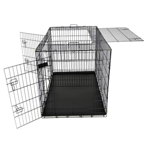 <span class=keywords><strong>Cage</strong></span> pour chien <span class=keywords><strong>Cage</strong></span> pliable portable noire avec plateau <span class=keywords><strong>ABS</strong></span> - Product Image 1