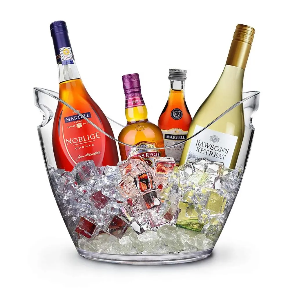 Factory 8L Ice buckets outdoor Gifts acrylic beer bottle Plastic champagne ice bucket for wine and beer coolers party