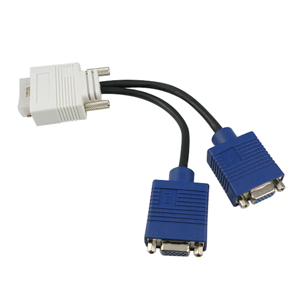 Video Y Splitter DMS-59 to Dual 15 pin VGA Cable
