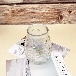 Vaso de flores de vidro transparente personalizado e utensílios de mesa de material de vidro para decoração criativa copos de flores vazios venda em massa