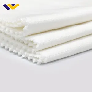 White Plain Super Fine High Grade Elastane Knitting Pure Cotton Fabric French Terry Sports Clothing Fabric