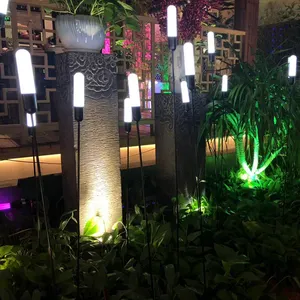 Peyzaj ışığı çok renkli festivali dekorasyon güneş bahçe lambası led fiber optik ışık