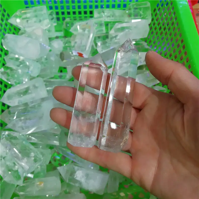 Оптовая продажа, лечебный натуральный прозрачный белый кварцевый кристалл, колонка/точка