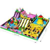 Custom inflatable amusement park inflatable castle theme park indoor play game playground for kids
