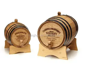 2l/5l botti di legno, barile stand, porta canna