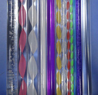 Tiges en plastique acrylique extrusion avec lignes colorées, 1 pièce