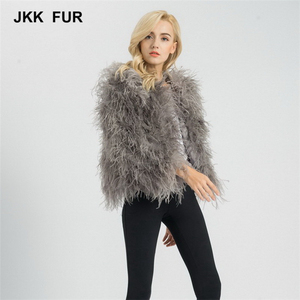 2018 Nouveau Design Femmes Vraie Fourrure Veste Dame <span class=keywords><strong>Plume</strong></span> De Dinde Fourrure Mode Manteau D'hiver - Product Image 2