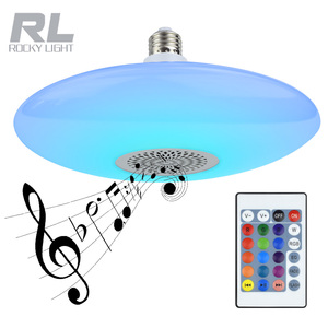 Ampoule LED musicale intelligente UFO <span class=keywords><strong>Rocky</strong></span> Light RGB blanche 30W avec télécommande, lumière musicale LED avec changement de couleur, lampe musicale - Product Image 1