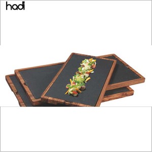 Bandeja de Servicio de Madera de Pizarra Negra para Buffet, Plato de <span class=keywords><strong>Pizza</strong></span> de Madera de Ébano con Asa para Hoteles y Restaurantes, Suministros para Restaurantes Guangzhou Hadi - Product Image 3