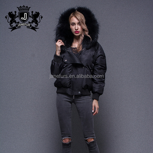 Mode <span class=keywords><strong>Noir</strong></span> Vers Le Bas Plume Manteaux D'hiver Bomber Veste <span class=keywords><strong>Tissu</strong></span> Pour Les Femmes - Product Image 4