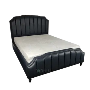 Classic Tufted Upholstered King Size Wooden Bed Headboard