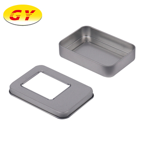 Boîte d'emballage de <span class=keywords><strong>bijoux</strong></span> en étain rectangulaire <span class=keywords><strong>argent</strong></span>ée en gros, recyclable, avec fenêtre ouverte, pour l'artisanat et l'utilisation de bougies - Product Image 3
