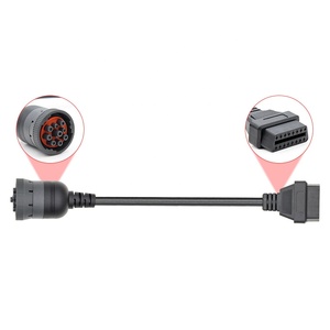 Cable de Extensión de Conector <span class=keywords><strong>OBD2</strong></span> J1939 de 9 Pines Macho a 16 Pines Hembra, Compatible con Camiones Cummins - Product Image 2