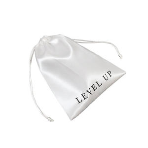 Sac en satin de soie personnalisé, 50 pièces, sac à bijoux avec cordon, sac en cadeau avec Logo imprimé - Product Image 2