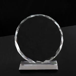MH-NJ00542 बढ़त कट लौ गोल आकार क्रिस्टल पुरस्कार ट्रॉफी - Product Image 2