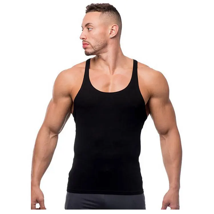 Wholesale Men's gym sports vest slim fit muscle tank tops for Gym Wear
