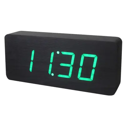 Zogift nuevos productos 2018 producto innovador LED de alarma de madera reloj digital con temperatura y fecha