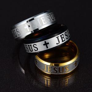 Finger <span class=keywords><strong>Superman</strong></span> Ring for Man Women Jesus Cross Rings placcato dorato in acciaio inossidabile 316L Fashion CHRISTIAN religioso 12pcs CN;GUA - Product Image 3