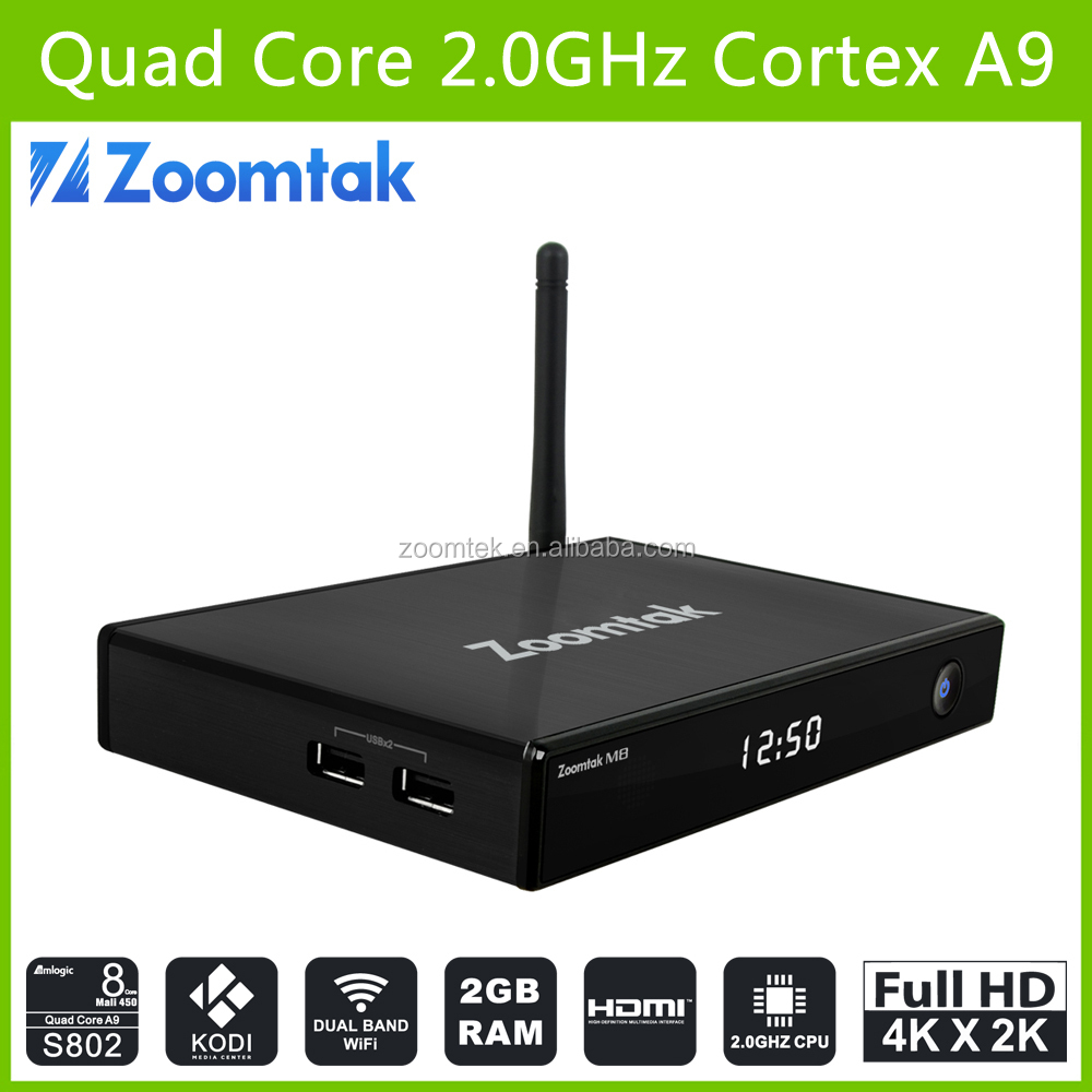 Caliente venta Amlogic S802 quad core m8s android tv box con 4 k y KODI 14.2