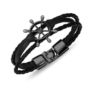 <span class=keywords><strong>Bracelet</strong></span> en <span class=keywords><strong>cuir</strong></span> synthétique pour hommes, accessoire de mode, en alliage de zinc, gouvernail, produit en <span class=keywords><strong>cuir</strong></span> PU - Product Image 1