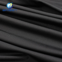 Tissu extensible noir en polyester 100% et élasthanne, vente en gros