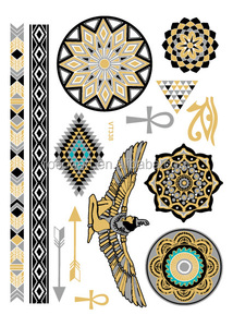 VT337/2015 Flèche anneau tatouages <span class=keywords><strong>temporaire</strong></span> or flash autocollant de <span class=keywords><strong>tatouage</strong></span> métallique - Product Image 3