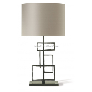 Retro lujo arte decorativo Vintage óxido oro Metal seda tela Romana Viabizzuno lámpara <span class=keywords><strong>de</strong></span> mesa para hotel - Product Image 3