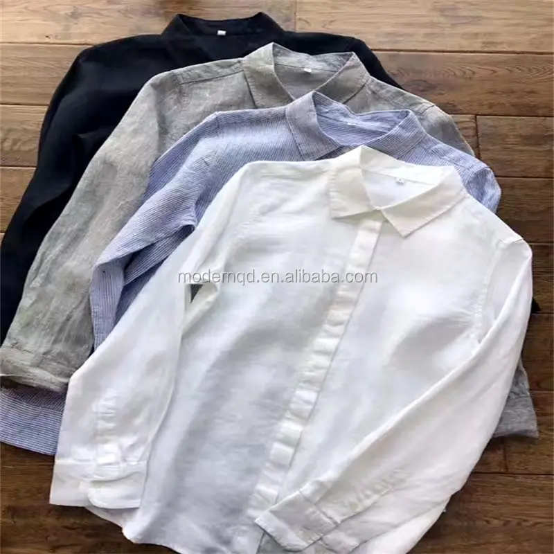 100% flax linen lady shirt wholesale factory price