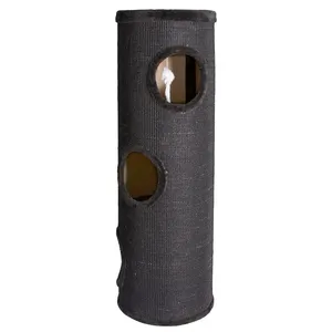 Black Round Middle Size Sisal Carpet Cat Trees with Playing Toy