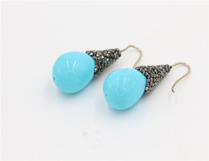 925 Pendientes de Perlas de Plata y Zafiro pendientes de la joyería para Las Mujeres - Product Image 1
