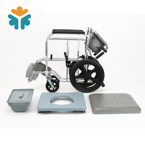 Multi-functional Transport Shower Handicap Manual <strong>Folding</strong> <strong>Commode</strong> Wheelchair for Elderly - Product Image 4