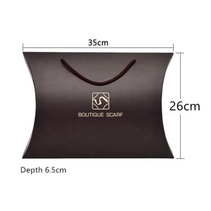 WLT5-2-26 Mùa Đông Khăn Choàng Bao Bì Hộp Giấy Với Tay Cầm Dây Thừng, Sang Trọng Vàng Kim Loại Giấy Gối Box Đối Với Khăn Bao Bì - Product Image 4