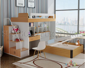 Meubles de chambre à coucher enfants adolescent composite <span class=keywords><strong>lit</strong></span> <span class=keywords><strong>superposé</strong></span> avec étagère (SZ-BFE301) - Product Image 3