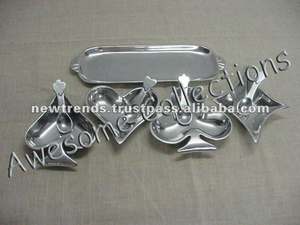 Vaisselle en métal Assiettes de présentation Assiette de service en métal plaqué argent Vaisselle en métal Vaisselle pour desserts de fête de mariage - Product Image 2