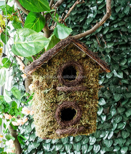 Rattan Corteccia Muschio Fatti A Mano Roosting Tasca Uccello Casa Tessuto Selvaggio Nido di Uccello Gabbia di Uccello