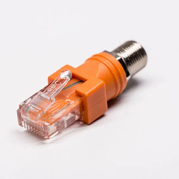 ストレートFメス-RJ45アダプタコネクタ真ちゅうRFUhfメス-UhfオスRfCoax同軸コネクタ配線オスメスカプラー