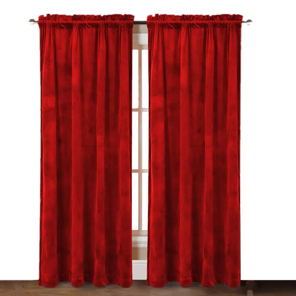 Dicker schwerer Deutschland Vorhang Stil Custom Rod Pocket Red Velvet Stage Curtain