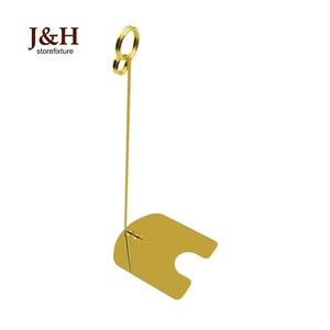 Precio papel señal tarjeta pantalla Clip varilla altura 20cm oro Acero inoxidable POP pantalla signo titular Clip para pan <span class=keywords><strong>tienda</strong></span> - Product Image 4