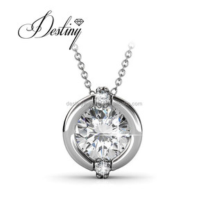 Ensemble de bijoux pendentifs et boucles d'oreilles Fashion Daisini orné de cristaux <span class=keywords><strong>Swarovski</strong></span> <span class=keywords><strong>parure</strong></span> de bijoux en plaqué or 18 carats pour femme - Product Image 3
