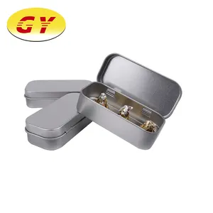 Manufacturer Wholesale silver Metal Hinged Mini Small Mint Candy Tin Box