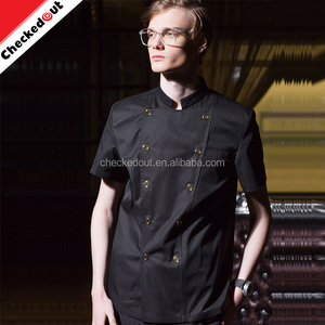 2017 <span class=keywords><strong>Restaurante</strong></span> <span class=keywords><strong>Hotel</strong></span> unisex Chef Abrigos Chaquetas <span class=keywords><strong>de</strong></span> Uniforme <span class=keywords><strong>de</strong></span> Manga corta <span class=keywords><strong>de</strong></span> Doble Botonadura Color Utensilios <span class=keywords><strong>de</strong></span> Cocina - Product Image 4