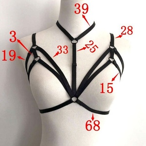Women's Pentagram Punk Sexy Party Cross Strappy Bandage No Cup Hollow Out Shelf Sexy Cup-less Open <strong>Harness</strong> Caged <strong>Bra</strong> - Product Image 5