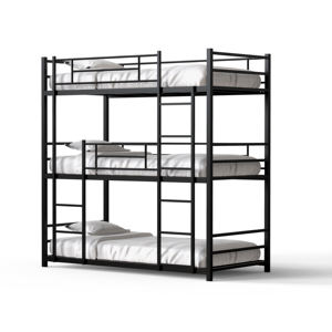 Literas triples modernas de metal a la moda para estudiantes para hoteles, apartamentos y hostales - Product Image 1