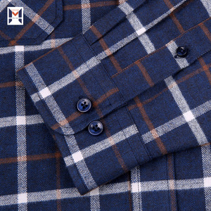 Nuevo diseño de <span class=keywords><strong>lana</strong></span> acabado Marina marcada bolsillos en el pecho de franela caliente los hombres camisas - Product Image 6