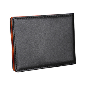 Portafogli da uomo sottili in vera pelle con blocco RFID, classici e minimalisti, da tasca frontale, con fermasoldi, fantasia tinta unita, multiuso - Product Image 6