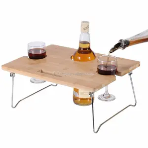Bamboo Foldable Wine and Snack Table for Picnic Outdoor Commercial Kitchen Equipment Bamboo Cutting Board Modern Shrink Wrap