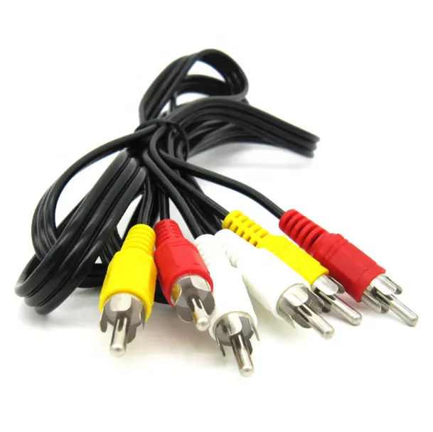 3RCA Merah Hijau Biru RGB Komponen Kabel 6ft Video HDTV Emas