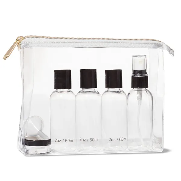 Sac transparent en PVC pour cosmétiques, kit de maquillage de voyage bon marché, vente en gros