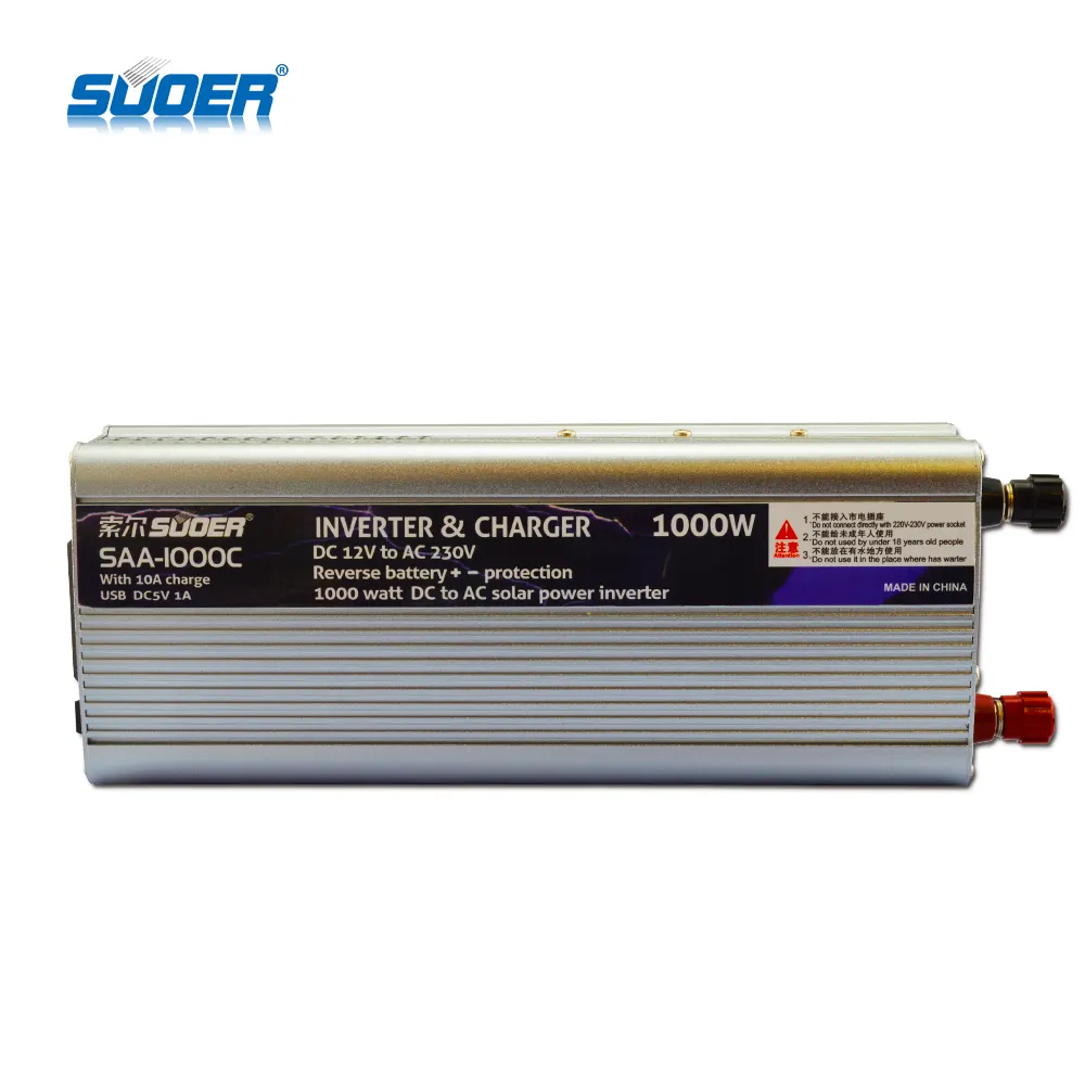 Inverter Daya 10A Suoer, Inverter Daya Dua Dalam Satu, Inverter Daya 10A, 1000VA DC 12V Ke AC 220V